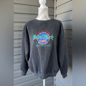 Vtg 90s Hard Rock Cafe San Francisco Sweater Black Men’s Sz L Made In USA
